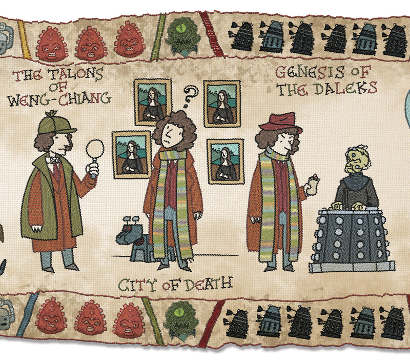 Illustration for article titled What if the Bayeux Tapestry told the history of Doctor Who?